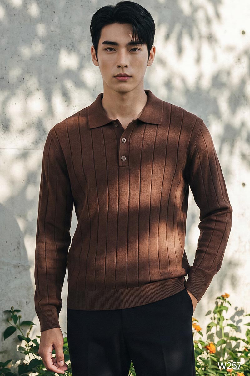 Áo len polo nam Santino màu nâu | W257